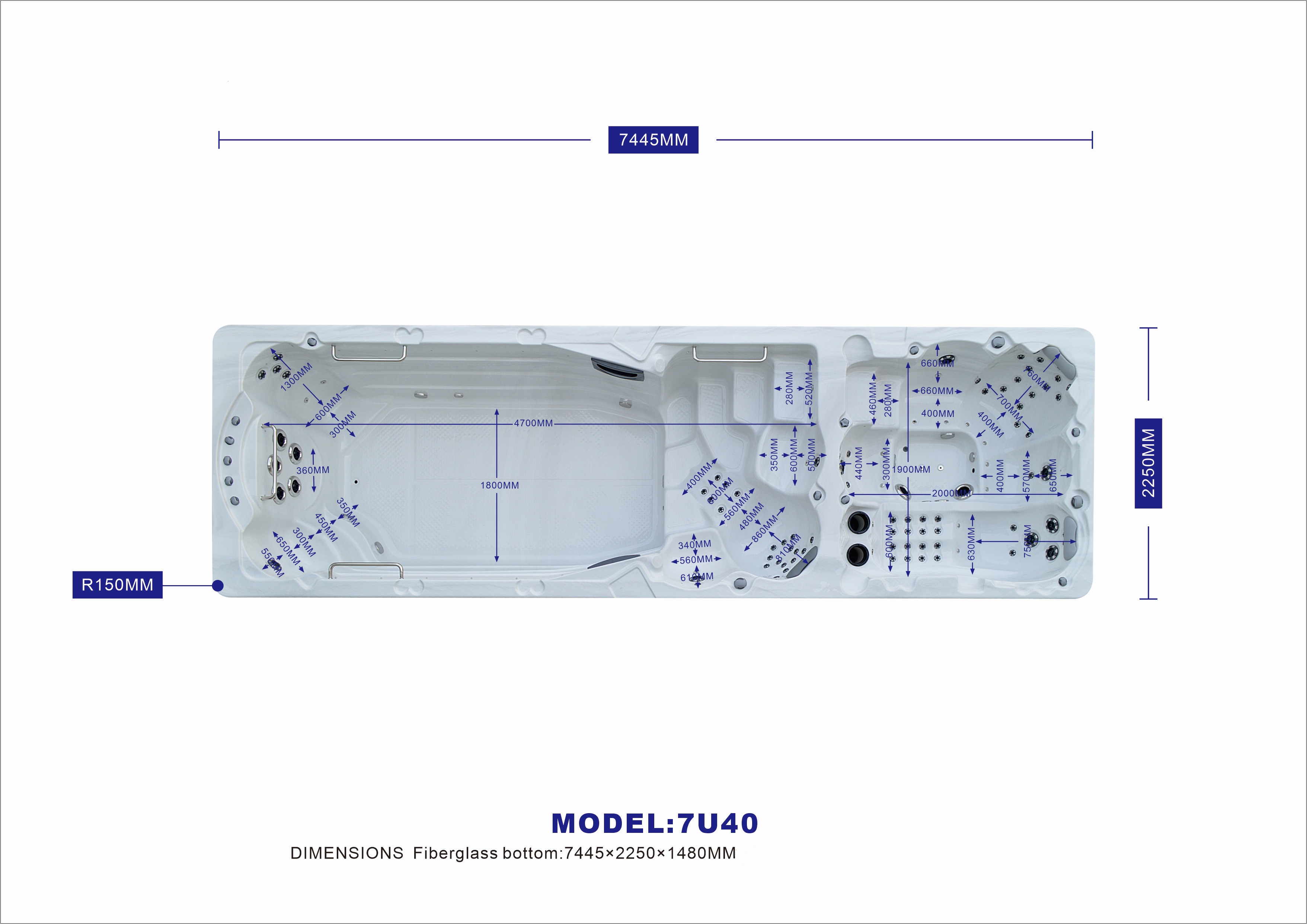 Плавательный спа бассейн NordicSpa Garibaldi (Гарибальди) (рис.1)